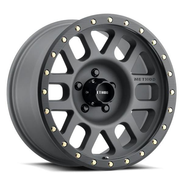 Method MR309 Grid 17x8.5 0mm Offset 5x5 5x127 94mm CB Titanium/Black Street Loc Wheel