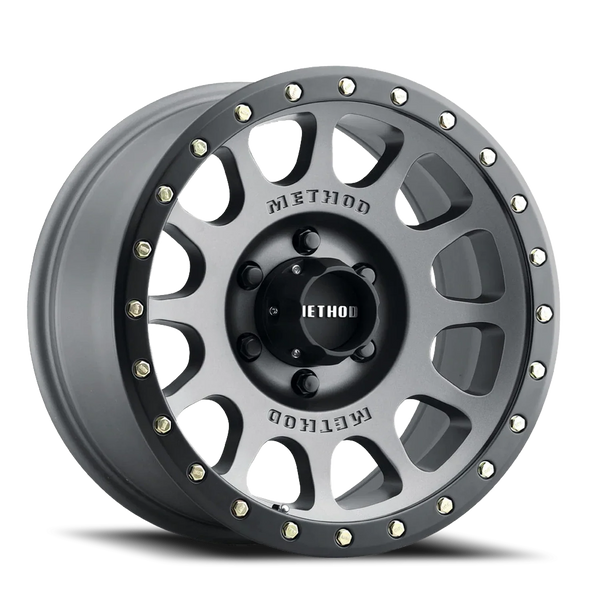 Method MR305 NV 17x8.5 / 0mm Offset / 6x5.5 / 6x139.7 BP / 108mm CB / Titanium - Matte Black Lip Wheel
