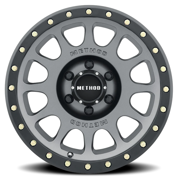 Method MR305 NV 17x8.5 / 0mm Offset / 6x5.5 / 6x139.7 BP / 108mm CB / Titanium - Matte Black Lip Wheel