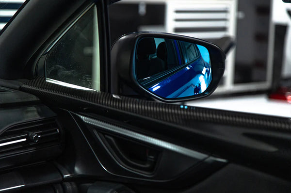 OLM Wide Angle Convex Mirrors w Turn Signals Defrosters (Blue) - Subaru WRX 2022 +
