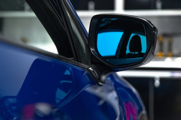OLM Wide Angle Convex Mirrors w Turn Signals Defrosters (Blue) - Subaru WRX 2022 +