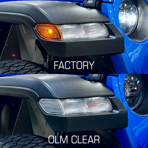 OLM Full Replacement LED Front Sidemarkers (Clear) - 2018 + JL Jeep Wrangler