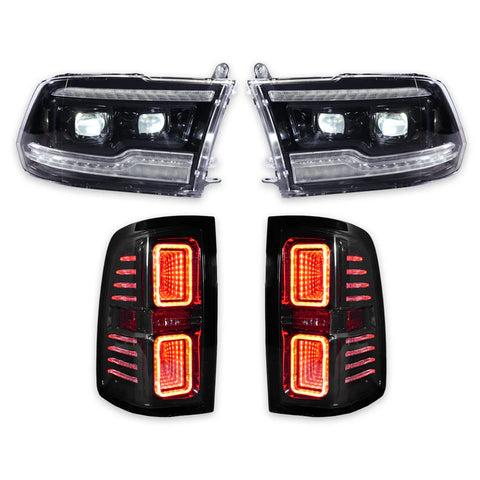 OLM Infinite Series Headlight and Taillight 2pc Bundle - 2009-2014 Ram