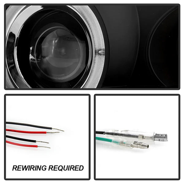 Spyder BMW E46 3-Series 2000 - 2003 / 2001 - 2006 M3 2DR 1PC Projector Headlights LED Halo LED Black PRO-YD-BMWE46-2D-HL-BK