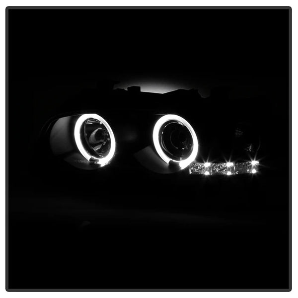 Spyder BMW E46 3-Series 2000 - 2003 / 2001 - 2006 M3 2DR 1PC Projector Headlights LED Halo LED Black PRO-YD-BMWE46-2D-HL-BK