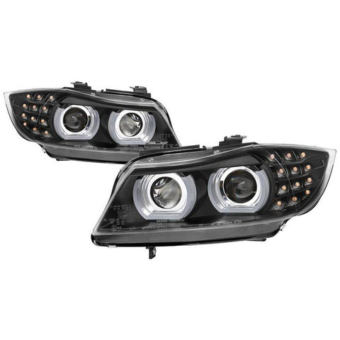 Spyder 2009 - 2012 BMW E90 3-Series 4DR HID w/ AFS Only - LED Turn - Black - PRO-YD-BMWE9009-AFSHID-BK