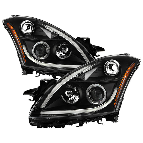 Spyder Nissan Altima 4Dr 2010 - 2015 Projector Headlights Light DRL LED Halo Blk PRO-YD-NA104D-LTDRL-BK