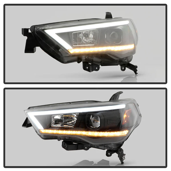 Spyder 2014 - 2020 Toyota 4Runner Projector Headlights w/Seq. LED Turn Sig. LED White Light Bar Park Light