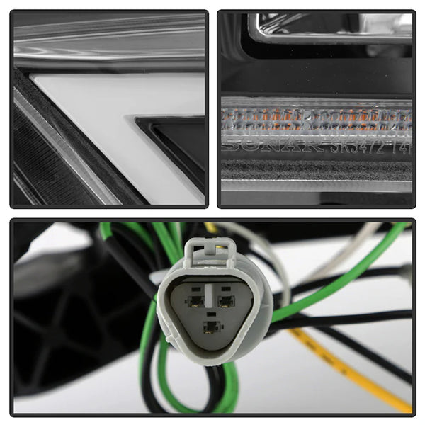 Spyder 2014 - 2020 Toyota 4Runner Projector Headlights w/Seq. LED Turn Sig. LED White Light Bar Park Light