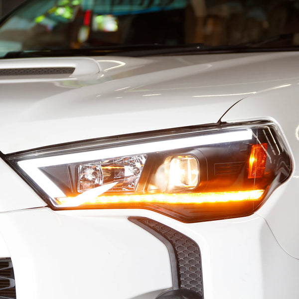Spyder 2014 - 2020 Toyota 4Runner Projector Headlights w/Seq. LED Turn Sig. LED White Light Bar Park Light