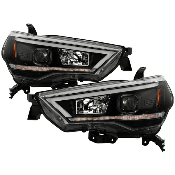 Spyder 2014 - 2020 Toyota 4Runner Projector Headlights w/Seq. LED Turn Sig. LED White Light Bar Park Light