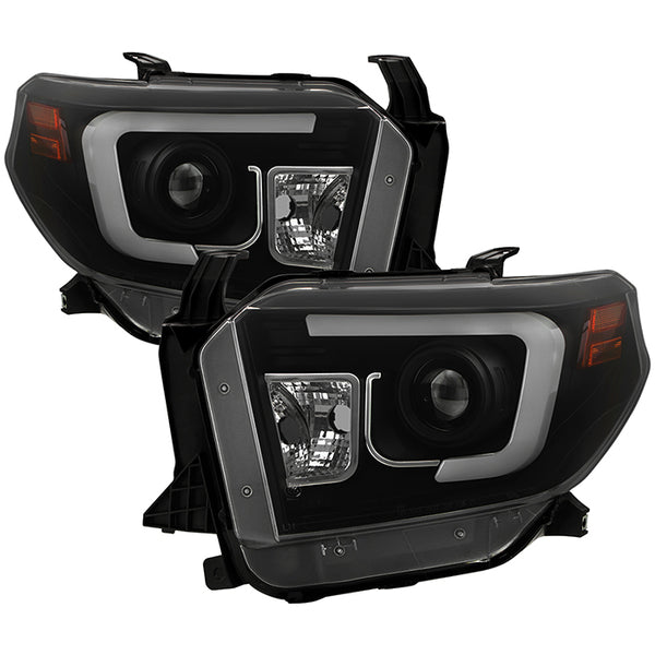 Spyder Toyota Tundra 2014-2017 / 2018 ( SR / SR5 Only ) Projector Headlights Light Bar DRL Black Smoke PRO-YD-TTU14-DRL-BSM