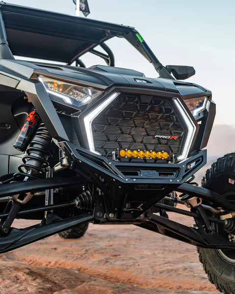 Elektric Offroad 2022-2026 Polaris Rzr Pro R/ Pro S/Turbo R Billet Front Winch Bumper Anodized Black