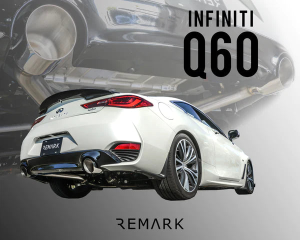 Remark 2017+ Infiniti Q60 Axle Back Exhaust w/Stainless Steel Single Wall Tip