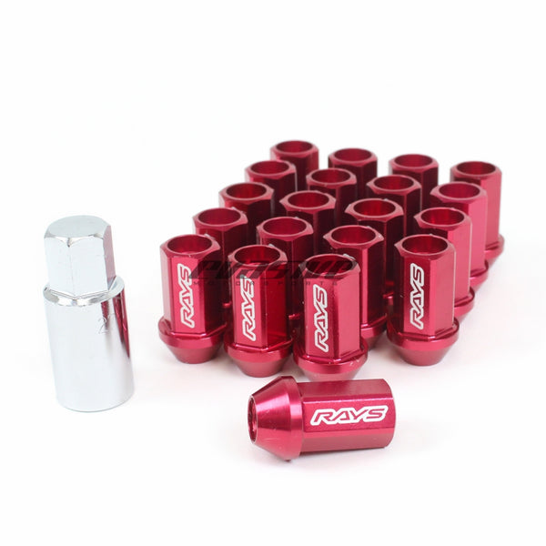 Rays Dura-Nut L42 Straight Type 14x1.50 Lug Nut Set 16 Lug 4 Lock Set - Red