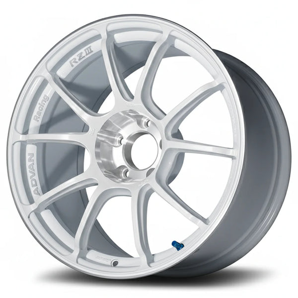 Advan RZIII 18x9.5 / +45 Offset / 5x120 BC / 72.5mm Bore / Racing White Metallic & Diamond Cut