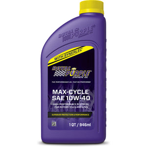 Royal Purple Max-Cycle Synthetic 10W-40 Motorcycle Oil - 1 Quart ( 6 Pack )