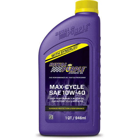 Royal Purple Max-Cycle Synthetic 10W-40 Motorcycle Oil - 1 Quart ( 6 Pack )