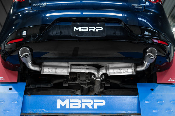 MBRP 2019 - 2023 Mazda 3 Hatchback T304SS 2.5in Axle-Back, Dual Rear Exit Street Profile