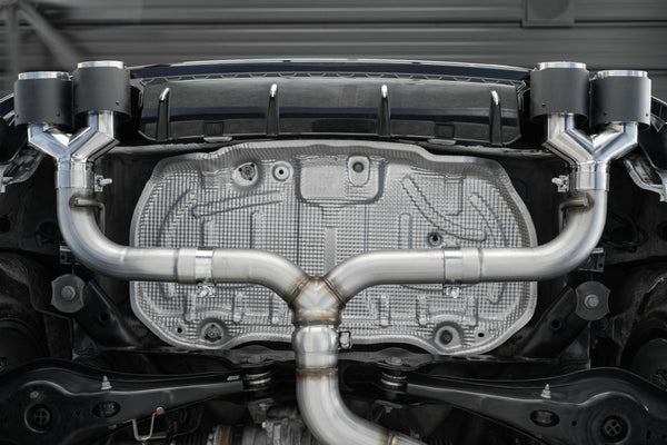MBRP 3" Cat Back, 2015-2019 VW Golf R MK7/MK7.5, Quad Split Rear, T304 Stainless Steel w/ Carbon Fiber Tips