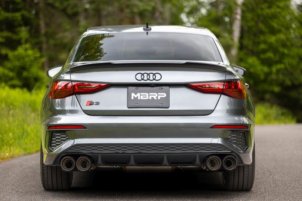 MBRP 2022+ Audi S3 3in Cat Back w/ Quad Carbon Fiber Tips- T304 Active Exhaust