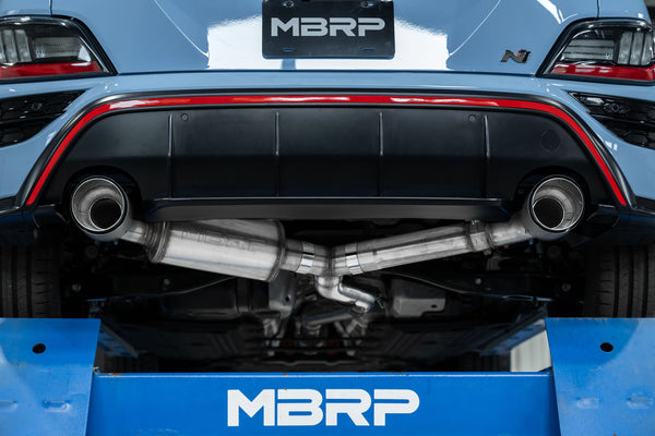 MBRP 2022 + Hyundai Kona N 2.0L Turbo 3in Cat Back Dual Rear with Carbon Fiber Tips - T304