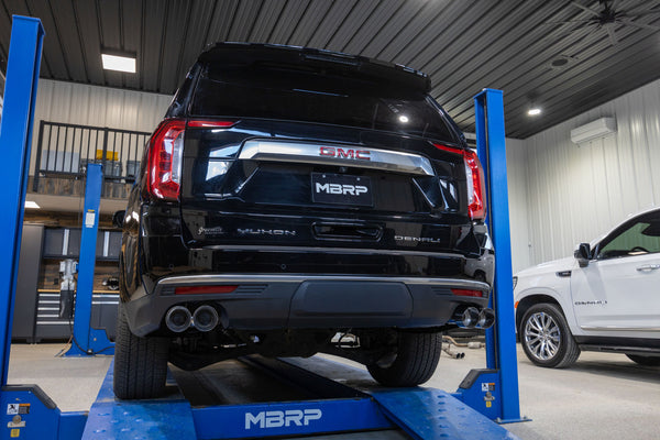 MBRP 2021 - 2025 Chevy Tahoe / GMC Yukon Alum. 3in Cat-Back Dual Split Exhaust w/ Quad Tips