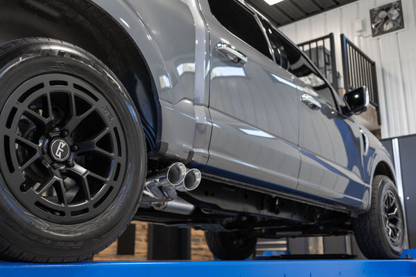 MBRP 2021+ Ford F150 2.7L 3.5L Aluminized Dual Pre-Axle (Street Profile) 2.5in OD Tips 3in Cat Back Exhaust