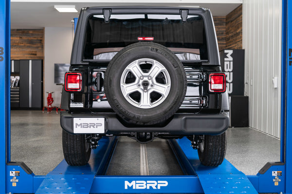 MBRP 2018 + Jeep Wrangler JL 2.5in Single Rear Exit Cat Back Exhaust - Aluminum