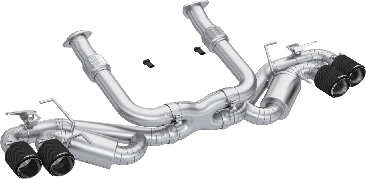 MBRP 2020 + Chevrolet Corvette C8 3in Active Cat Back Quad Split Rear Exit Exhaust w/ AFM Sims