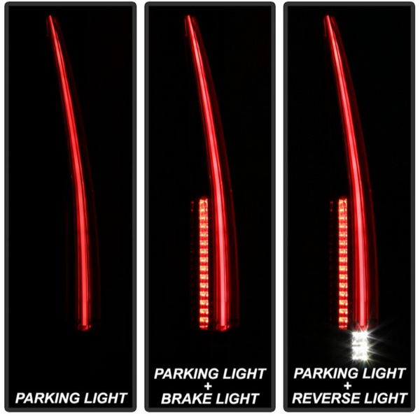 xTune 2007 - 2014 Cadillac Escalade Black LED 2in1 Tail Lights - ALT-JH-CAESC07-2IN1LED-BK