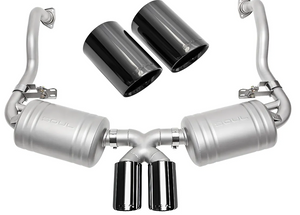 SOUL 2005 - 2008 Porsche 987.1 Cayman / Boxster Performance Exhaust - Black Chrome Double Wall Tips