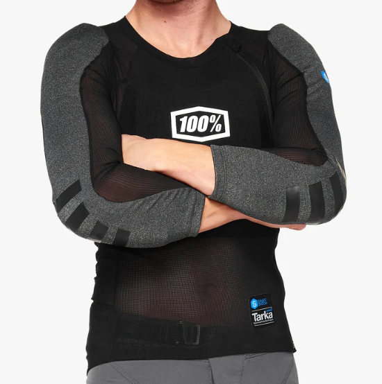 100% Tarka Long Sleeve Mesh Top Black