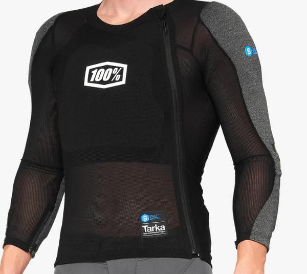 100% Tarka Long Sleeve Mesh Top Black