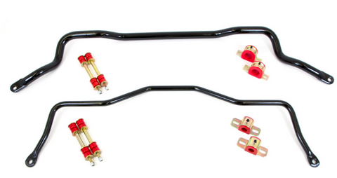 UMI Performance 1993 - 2002 GM F-Body Front and Rear Sway Bar Kit Tubular Black / Red