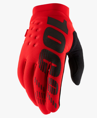 100% Brisker Gloves Red