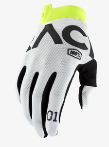 100% Racr Itrack White Gloves