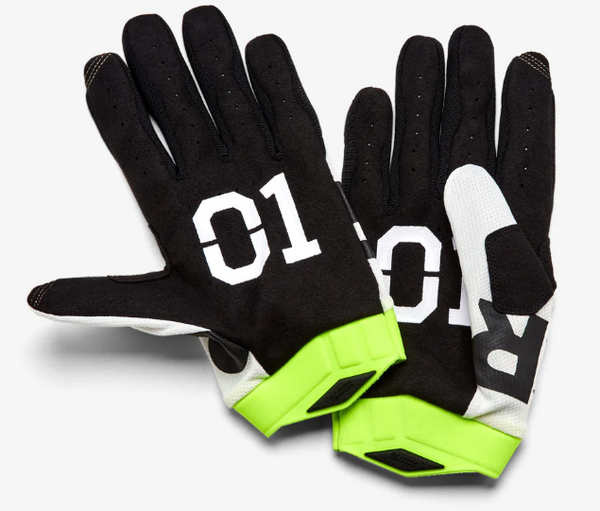 100% Racr Itrack White Gloves