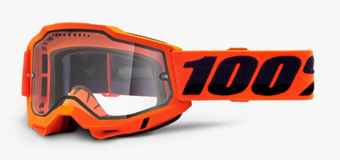 100% Accuri 2 Enduro Goggle MTB Neon Orange Clear Lens
