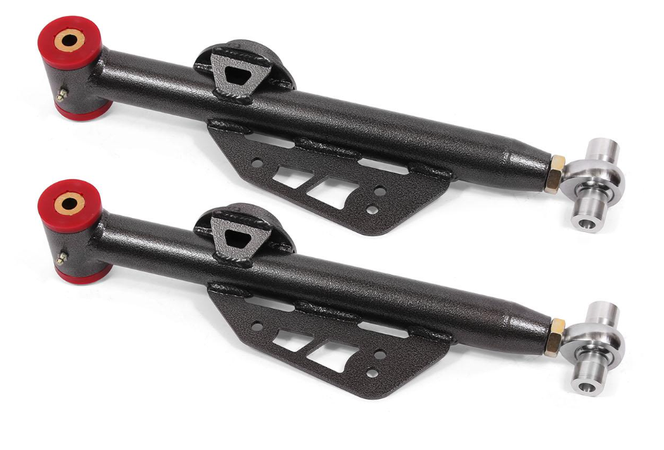 BMR 79-98 Fox Mustang Single Adj. Lower Control Arms / Rod End (Polyurethane) - Black Hammertone