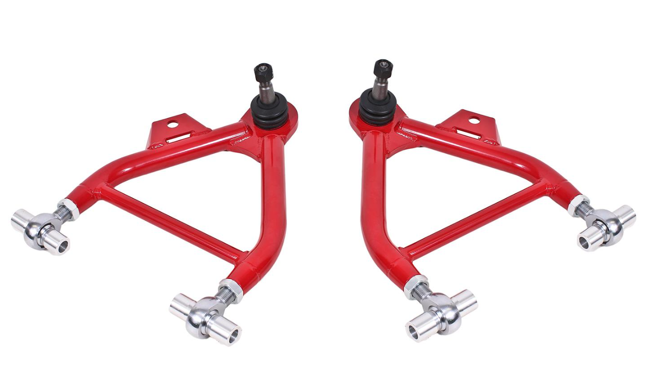 BMR 79-93 Fox Mustang Lower A-Arms (Coilover Only) w/ Adj. Rod End and Tall Ball Joint - Red