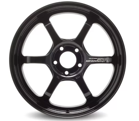 Advan R6 18x9.5 +29 5x114.3 Racing Titanium Black Wheel