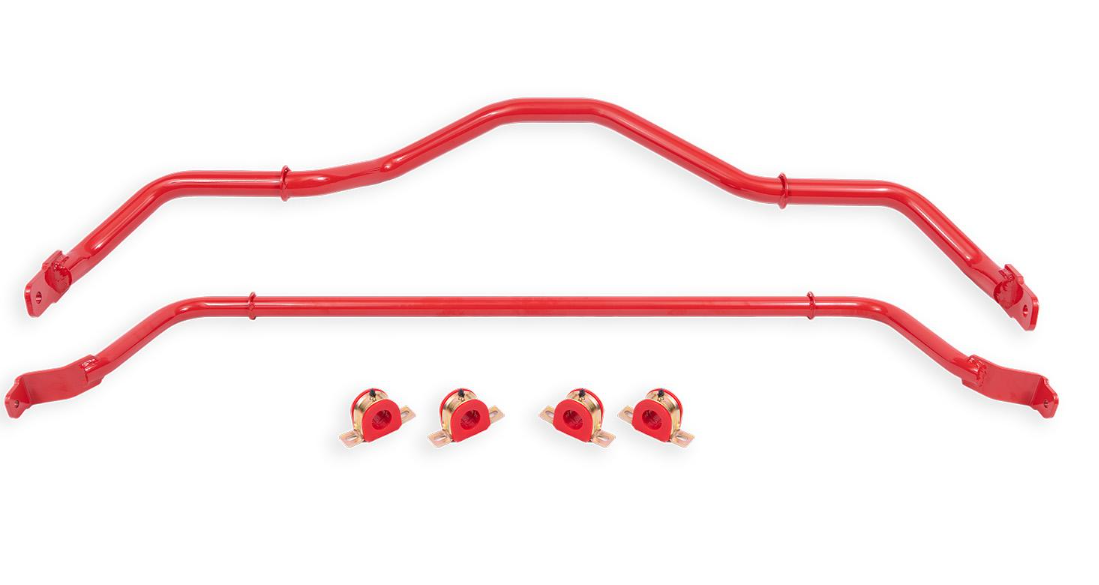 BMR 2016 - 2024 6th Gen Camaro Front & Rear Non Adjustable Sway Bar Kit w/ Bushings - Red