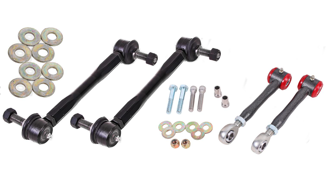 BMR 2016 - 2024 6th Gen Camaro Front and Rear Sway Bar End Link Kit - Black Hammertone