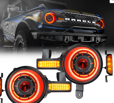 Oracle 2021+ Ford Bronco Oculus Bi-LED Projector Headlights - ColorSHIFT