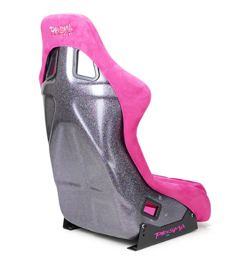 NRG FRP Bucket Seat PRISMA Edition W/ Pearlized Back Fushia Alcantara - Large