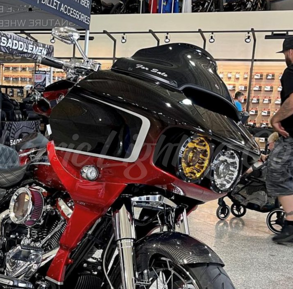 Namz Letric Lighting - Harley Davidson 2015 - 2024 Road Glide Dual 7in. LED Headlight Kit (Black Powdercoat/ Alum Bracket)