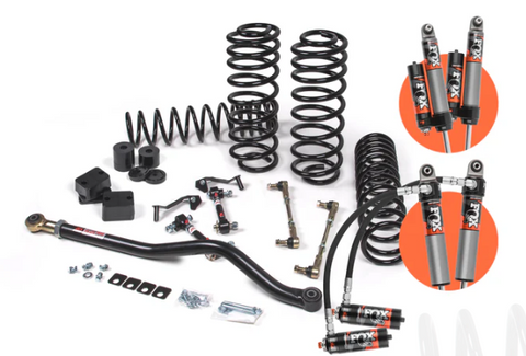 JKS Lift Kit 2018 + Jeep Wrangler JL J-Venture 2.5in 4Dr w/Fox 2.5 Performance Elite Series Shocks STD Rate Coils