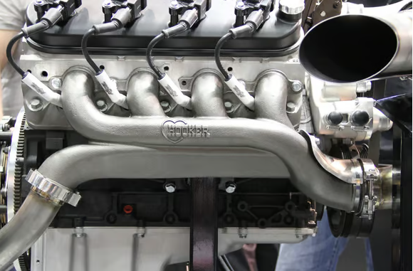 Hooker BlackHeart LS Turbo Exhaust Manifolds Multi-fit - GM LS Turbo Exhaust Manifolds - 3.0 inch Turbo outlet / 2.25 inch Cross-over connection