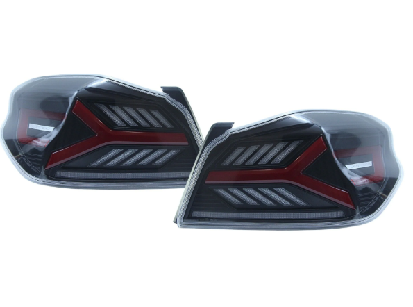 OLM Y-Spec LED Taillights (Clear Lens, Red Optic) - 2015-2021 Subaru WRX / STI